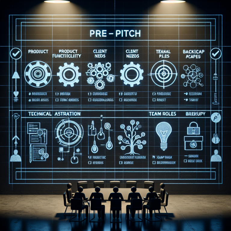 Essential checklist for final review before a technical client pitch