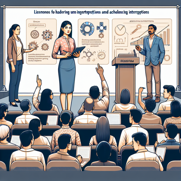 Strategies for handling interruptions and challenging questions in technical talks